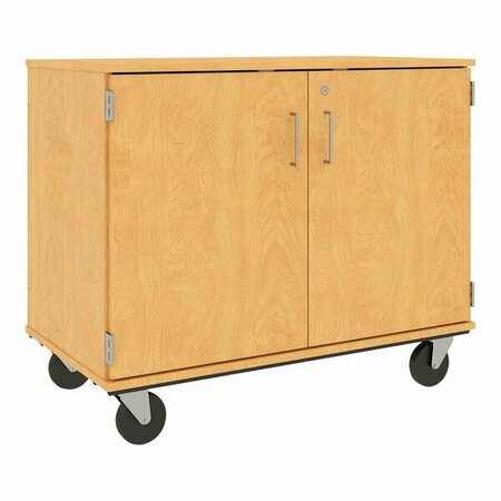 I.D. SYSTEMS 36'' Tall Maple Mobile Storage Cabinet with 18 3'' Bins 80243F36073 538243F36073